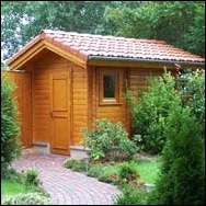 KLAFS zahradní sauna - pohled zvenku